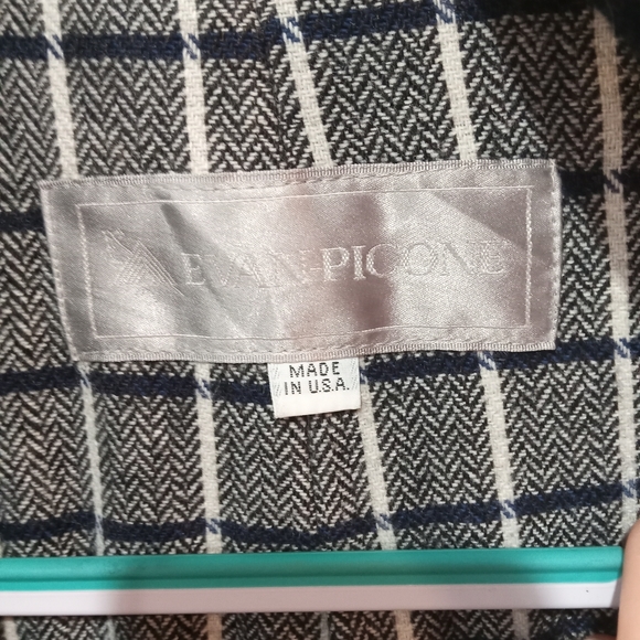 Evan Picone 100% wool blue trench coat jacket size 4 - Picture 6 of 7